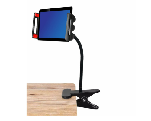 Гибкий держатель для телефона или планшета размером до 18 см на прищепке