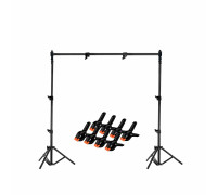 Каркас, высота 2 метра, ширина до 1.8 метра, с прищепками для крепления фотофона, 8 шт