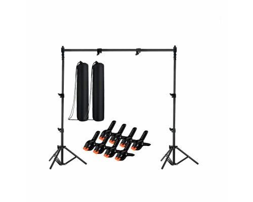 Каркас, высота 2 метра, ширина до 1.8 метра, с прищепками для крепления фотофона, 8 шт, и 2 сумками для переноски