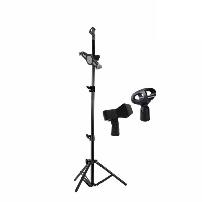 Напольная стойка штатив LS-3DM-C18T с комплектом держателей для микрофона и для планшета до 29 см
