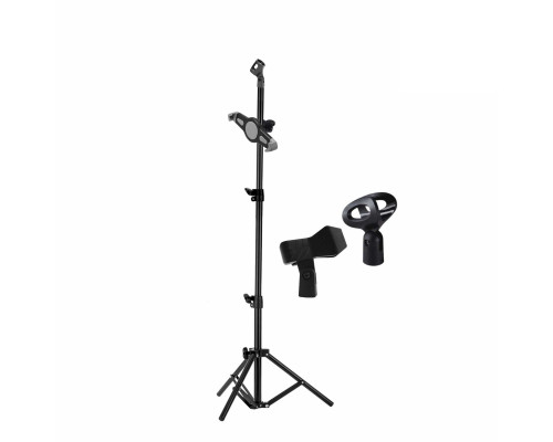 Напольная стойка штатив LS-3DM-C18T с комплектом держателей для микрофона и для планшета до 29 см