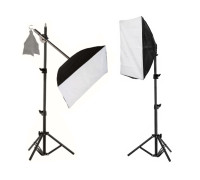  Комплект студийного света - софтбокс на штативе JBH и на журавле 35 см  с крючком для противовеса для естественного освещения, без лампочек