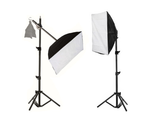  Комплект студийного света - софтбокс на штативе JBH и на журавле 35 см  с крючком для противовеса для естественного освещения, без лампочек