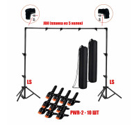 Переносной каркас 200х250 см для фотофона KFMP-250LS на усиленных стойках в комплекте с прищепками и чехлом для переноски