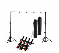 Переносной каркас 200х250 см для фотофона KFMP-250LS на усиленных стойках в комплекте с прищепками и чехлом для переноски