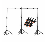 Переносной каркас на усиленных стойках 200х300 см для фотофона KFP-300LS в комплекте с прищепками