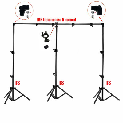 Переносной каркас KF-300LS на усиленных стойках 200х300 см для фотофона