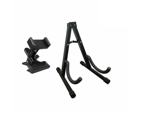 Напольная подставка и держатель для телефона с зажим креплением для гитары