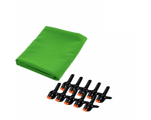 Фотофон  тканевый хромакей для фотосессии, 3х5 м,  с 10 прищепками