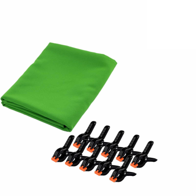 Фотофон тканевый хромакей для фотозоны, 2х3 м, с 10 прищепками