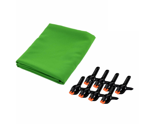 Фотофон тканевый хромакей для фотозоны, 2х3 м, с 8 прищепками