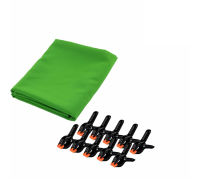 Фотофон тканевый хромакей для фотозоны, 1.8х3 м, с 10 прищепками