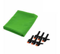 Фотофон хромакей тканевый для фотозоны, плотность 121.1 г/м2, 1.5х3 м, с 6 прищепками