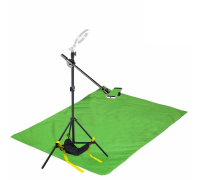 Комплект JKLDT-F152U для горизонтальной съемки сверху: напольная стойка JBH с мешком для противовеса, держатель для телефона до 85 мм и фон 1.5х2 м