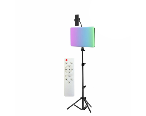 Осветитель RGB PM-26JB-GD на пульте управления с регулировкой цвета и яркости с гибким держателем для телефона на напольной стойке JBH