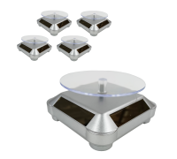 Вращающиеся подставки для товара с электроприводом с солнечной батареей, серебряные, 5 шт