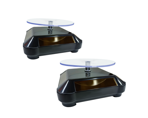 Вращающиеся подставки для товара с электроприводом с солнечной батареей, черные, 2 шт