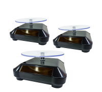 Вращающиеся подставки для товара с электроприводом с солнечной батареей, черные, 3 шт