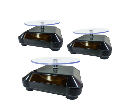 Вращающиеся подставки для товара с электроприводом с солнечной батареей, черные, 3 шт
