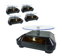 Вращающиеся подставки для товара с электроприводом с солнечной батареей, черные, 5 шт