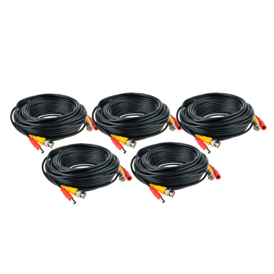 Кабель комбинированный для видеонаблюдения BNC/DC-BNC/DC, 5 метров, 5 шт
