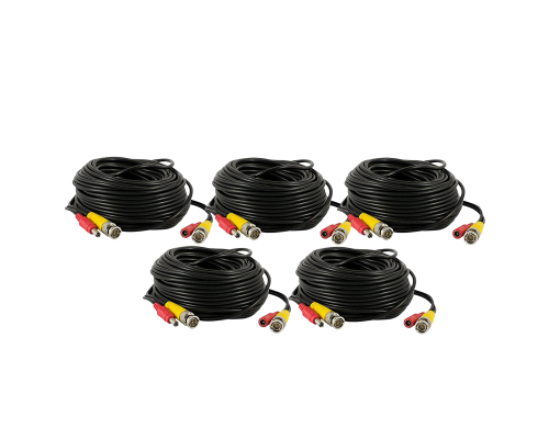 Кабель комбинированный для видеонаблюдения BNC/DC-BNC/DC, 20 метров, 5 шт