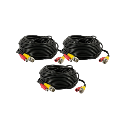 Кабель комбинированный для видеонаблюдения BNC/DC-BNC/DC, 40 метров, 3 шт
