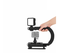 Ручной стабилизатор RS-OA для камеры, ручка-держатель для GoPro с осветителем на аккумуляторе