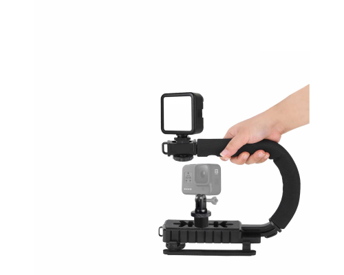 Ручной стабилизатор RS-OA для камеры, ручка-держатель для GoPro с осветителем на аккумуляторе