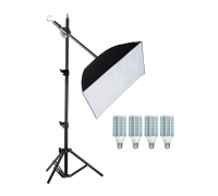 Софтбокс SBJBH35K-L4 - студийный свет на штативе с журавлём 35 см с крючком для противовеса и 4 лампочками 20W