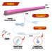 Фитолампа LFL-T1 для растений, LED светильник с розовым свечением, 59 см, с таймером на кабеле
