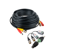 Кабель комбинированный для видеонаблюдения BNC/DC-BNC/DC, 100 метров, с VTT HD UTP BALUN приемо-передатчиками по витой паре AHD/CVI/TVI с переходниками DC (папа) и DC (мама) с клеммными колодками