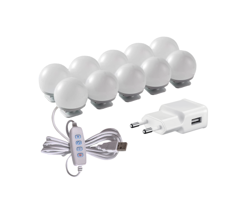 Подсветка зеркала для макияжа, набор лампочек 10 штук с адаптером питания