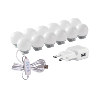 Подсветка для зеркала, 12 лампочек с регулировкой яркости с адаптером питания