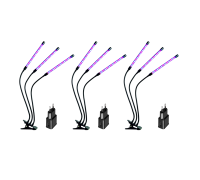 Фитолампа для растений светодиодная из 3 панелей с регулируемым зажимом и адаптером питания, 3 шт