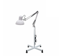 Светильник напольный белый ASP-NS, абажур средний на пантографе и напольной стойке на колесах