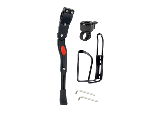 Велонабор VS-FPZ из флягодержателя, подножки и звонка для велосипеда