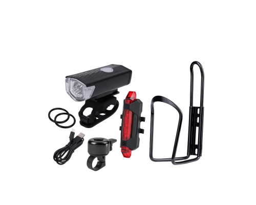 Велонабор VS-FFZ из фонарей, флягодержателя и звонка для велосипеда