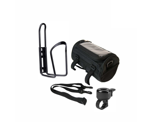 Велонабор VS-BFZV-02 из велосумки на руль, флягодержателя и звонка для велосипеда