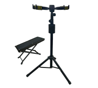 Набор PCHGF-02B: подставка для 2 гитар напольная с автозахватом и подножка для гитариста