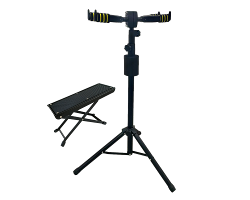 Набор PCHGF-02B: подставка для 2 гитар напольная с автозахватом и подножка для гитариста