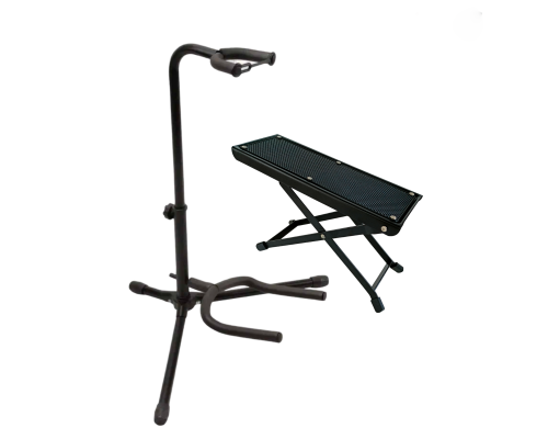 Набор PGGF-01B: универсальная напольная стойка для гитары и подставка под ногу гитариста
