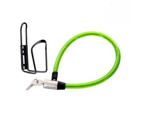 Велонабор VS-VZMF: замок с металлической головкой и флягодержатель для велосипеда