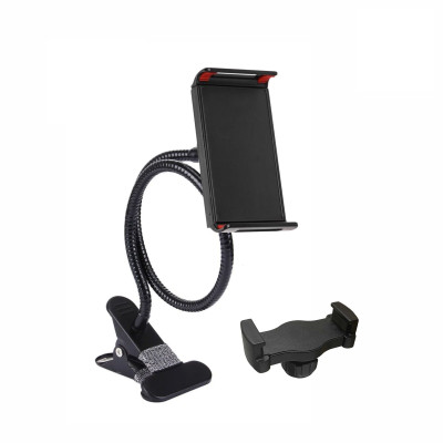 Гибкий держатель для телефона или планшета GD2-6.5-18 с 2 зажимами от 6,5 до 18 см на металлической прищепке