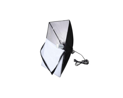 Светоотражающий софтбокс 40х60 см с держателем на 1 лампочку со светодиодной лампочкой 20W