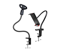 Держатель для ручного микрофона на гибкой основе со струбциной и гибкий держатель GDTS-18 для планшета телефона на усиленной струбцине