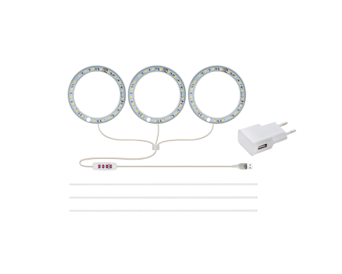 Фитосветильник для растений, 3 лампы на прозрачной ножке с регулировкой яркости, дневной свет, с адаптером питания