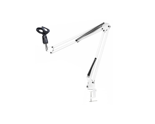 Настольная стойка PSW-RM пантограф белый на усиленной струбцине с держателем для ручного микрофона