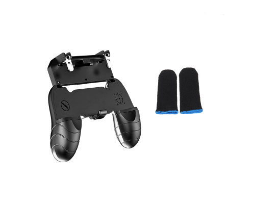 Геймпад для телефона с триггерами W18 и 1 пара сенсорных напальчников для PUBG игр