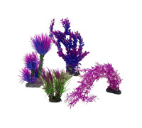 Декор для аквариума, растения искусственные, Гетерантера, Людвигия ярко-розовая и фиолетовая, декоративная трава